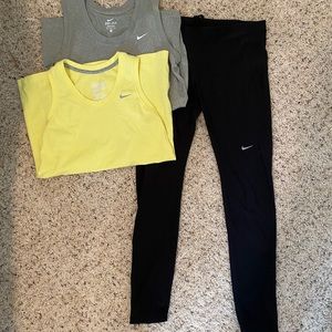 Nike Leggings and (2) Tank tops - medium